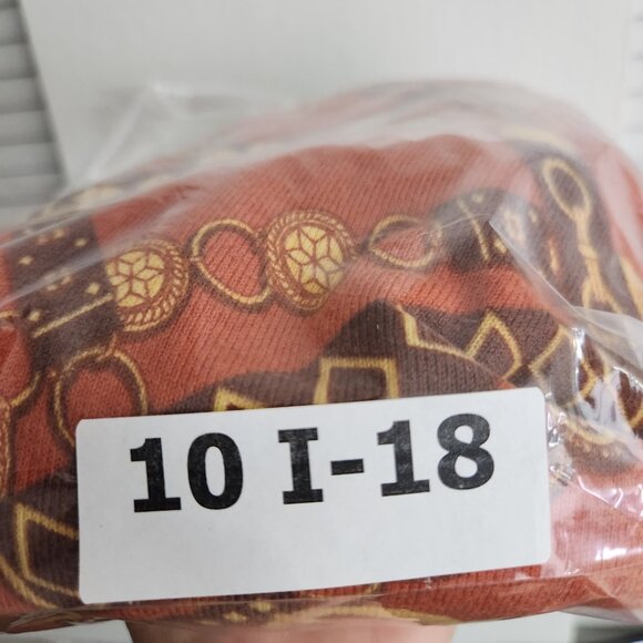 J. McLaughlin Long Sleeve Shirt Medium Ribbed Stretch Orange Gold Print - Picture 12 of 12